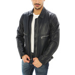 Giorgio Italian Leather Jacket // Black (2XL)
