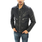 Giorgio Italian Leather Jacket // Black (XL)