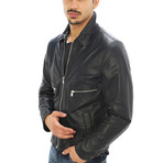 Giorgio Italian Leather Jacket // Black (2XL)