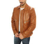 Giorgio Italian Leather Jacket // Brown (L)