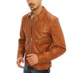 Giorgio Italian Leather Jacket // Brown (2XL)
