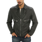 Giorgio Italian Leather Jacket // Charcoal (S)