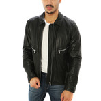 Giorgio Italian Leather Jacket // Midnight Black (L)