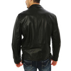 Giorgio Italian Leather Jacket // Midnight Black (XL)