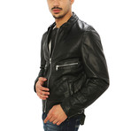 Giorgio Italian Leather Jacket // Midnight Black (M)