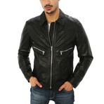 Giorgio Italian Leather Jacket // Midnight Black (S)