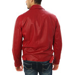 Giorgio Italian Leather Jacket // Red (XL)