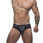 Glam Brief w/ Almost Naked // Black + Silver (S)