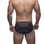 Glam Brief w/ Almost Naked // Black + Silver (L)