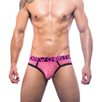 Sizzle Stripe Brief w/ Almost Naked // Neon Pink Stripe (S)