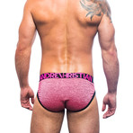 Sizzle Stripe Brief w/ Almost Naked // Neon Pink Stripe (XS)
