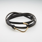 Hook Clasp Leather Wrap Bracelet