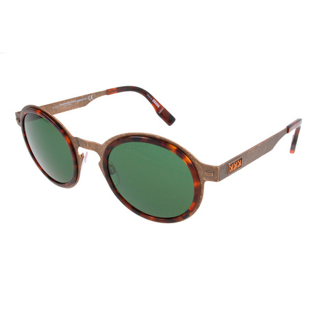 Men's ZC0006 Sunglasses // Shiny Light Bronze + Green