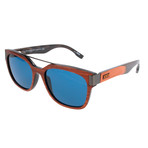 ZC0005 Sunglasses // Dark Brown + Blue