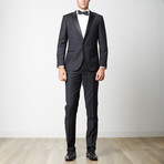 Bella Vita // Slim Fit Peak Lapel Suit // Black (US: 38R)