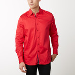 Damion Slim-Fit Dress Shirt // Red (S)