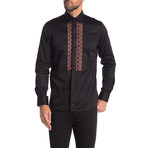 Walton Slim-Fit Dress Shirt // Black (L)