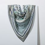 Chain Wool + Silk Blend Scarf // Gray 