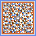 Patchwork Silk Twill Petit Scarf // Blue 