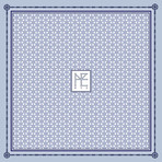 Signature Flower Lattice Silk Petit Scarf // Blue