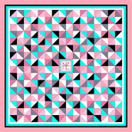 Patchwork Silk Twill Petit Scarf // Pink 