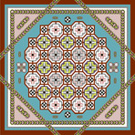 Chain Silk Twill Petit Scarf // Brown