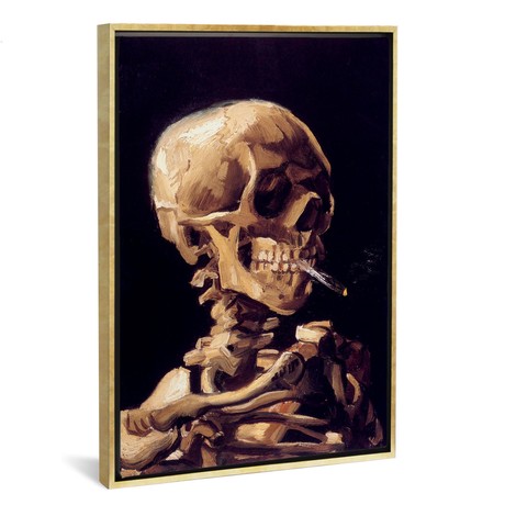 Skull Of A Skeleton With Burning Cigarette, c. 1885-1886 // Vincent van Gogh (26"W x 18"H x 0.75"D)