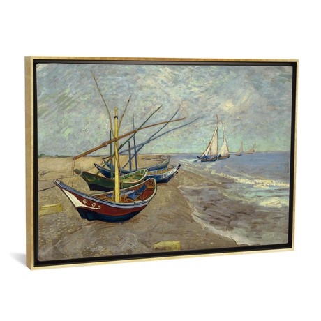 Fishing Boats on the Beach at les Saintes Maries de la Mer // Vincent van Gogh (18"W x 26"H x 0.75"D)