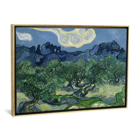 Olive Trees with the Alpilles in the Background // Vincent van Gogh (18"W x 26"H x 0.75"D)