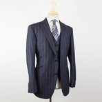 Belvest // Striped Wool 2 Button 3 Piece Suit  // Blue (Euro: 50R)
