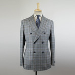 Plaid Wool Double Breasted Sport Coat I // Gray (Euro: 48R)