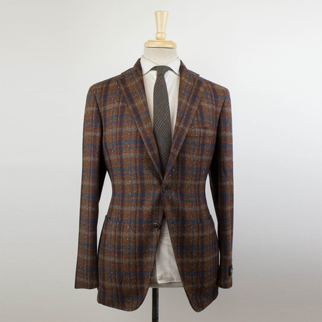Wool Blend Unstructured 3 Roll 2 Sport Coat // Brown (Euro: 48S)