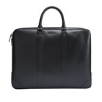 Saffiano Leather Zip Briefcase // Black