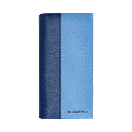 Saffiano Leather Two Tone Long Wallet // Royal