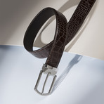 Crocodile Stamped Leather Belt // Testa Di Moro (42")