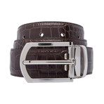 Crocodile Stamped Leather Belt // Testa Di Moro (36")
