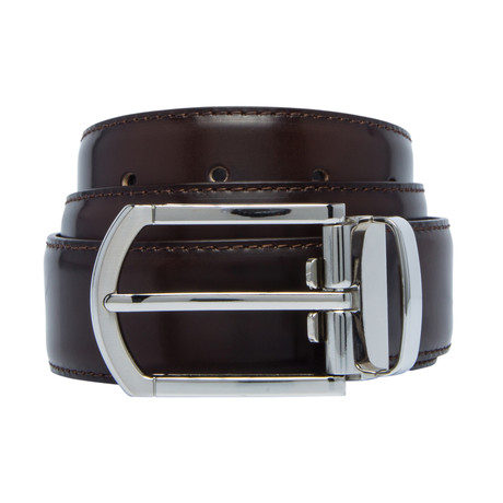 Reversible Textured Leather Belt // Testa Di Moro (30")
