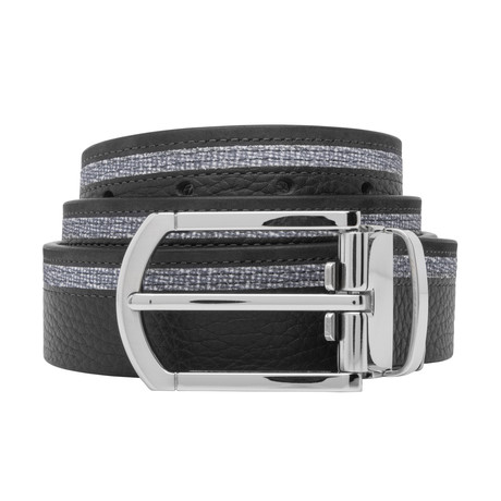 Leather and Suede Belt // Black (Size 30)