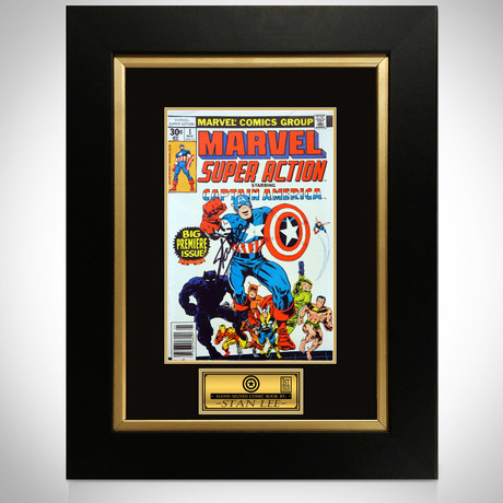 Captain America #1 Marvel Super Action // Stan Lee Signed Comic // Custom Frame (Signed Comic Book Only)