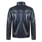 Pace Leather Jacket // Navy (M)