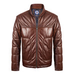 Wood Leather Jacket // Brown (L)