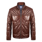 Wood Leather Jacket // Brown (XL)