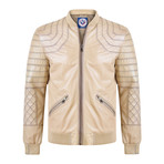 Byron Leather Jacket // Beige (M)