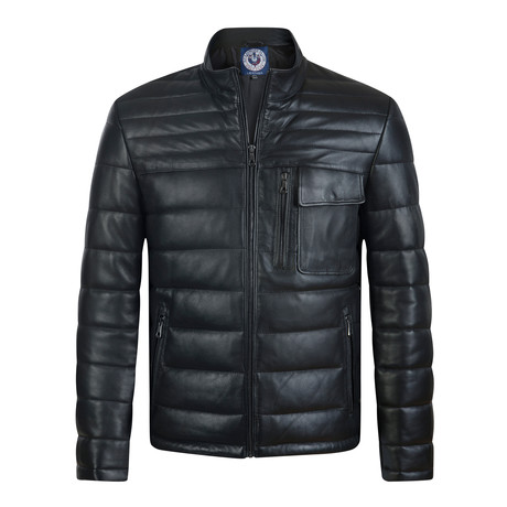 Tag Leather Jacket // Black (S)