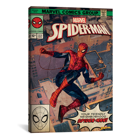 Marvel's Spider-Man: Spider-Man Swinging Through The Neighbood (26"W x 18"H x 0.75"D)