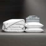 Classic Cool + Crisp Perfect Bedding Bundle // White Goose Down // Light Grey (Full)