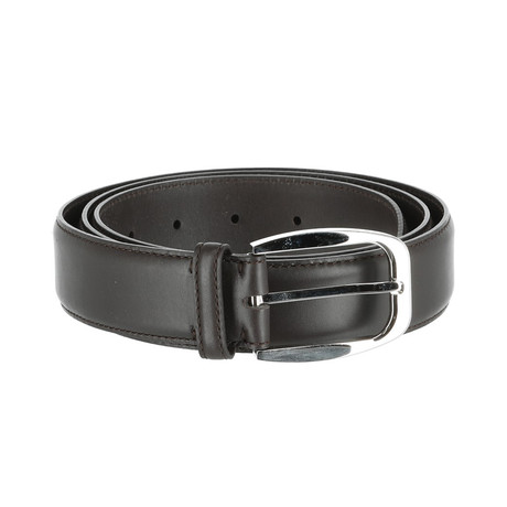 Leather Belt // Black + Silver Buckle (Euro: 80)