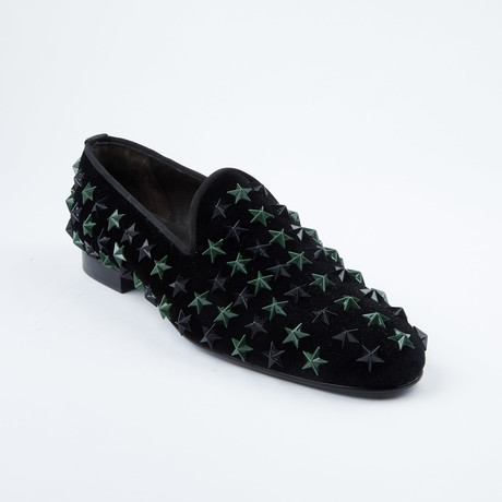 Star-Studded Slip-On Loafer // Black + Green (Euro: 40)