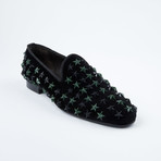 Star-Studded Slip-On Loafer // Black + Green (Euro: 42)