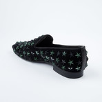 Star-Studded Slip-On Loafer // Black + Green (Euro: 42)